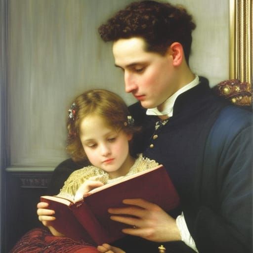 Father and Son Reading: A Romantic Masterpiece