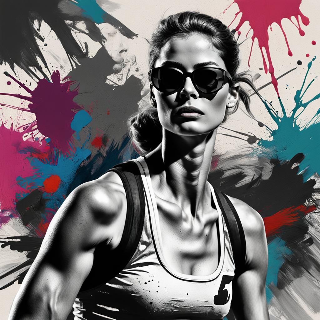 1950s Film Star with Vibrant Brushstrokes