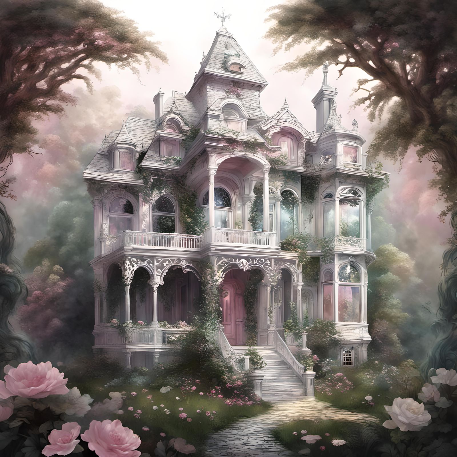 Iridescent mother-of-pearl White fantasy fairy victorian man...