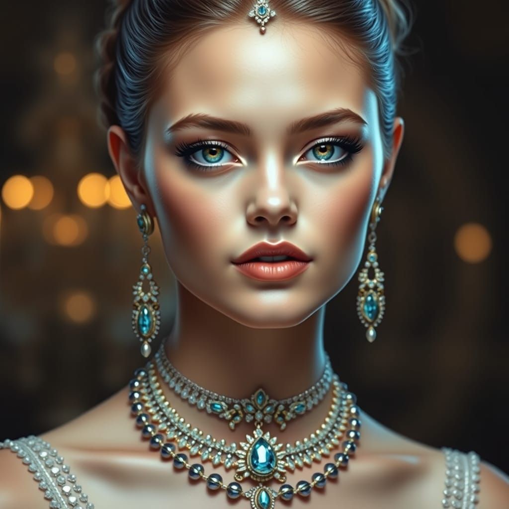 Stunning Young Woman: Jewelry Design Portrait