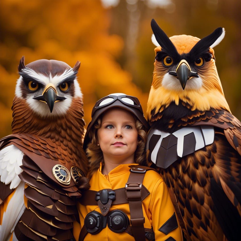 Awkward Family Photo in Hawk Costumes