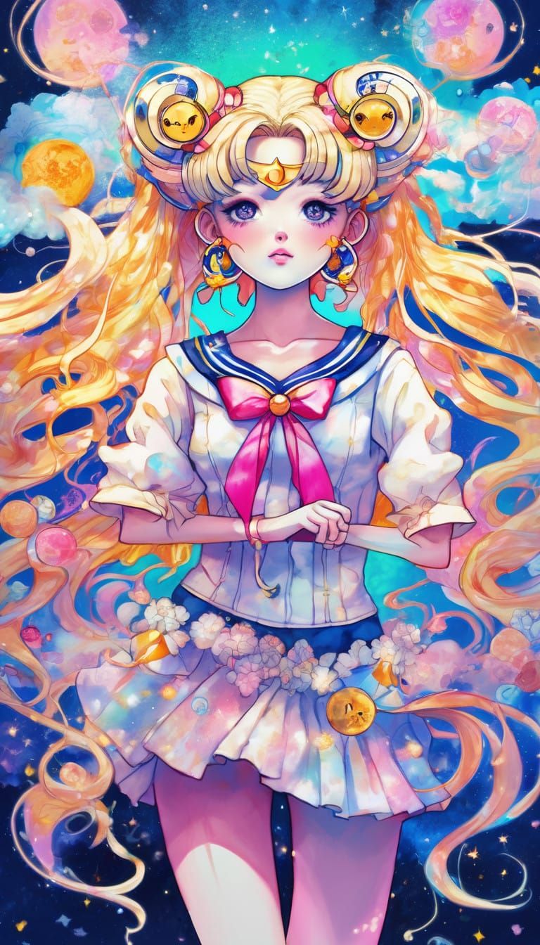 Enchanted Magical Girl in Soft Anime Aesthetic