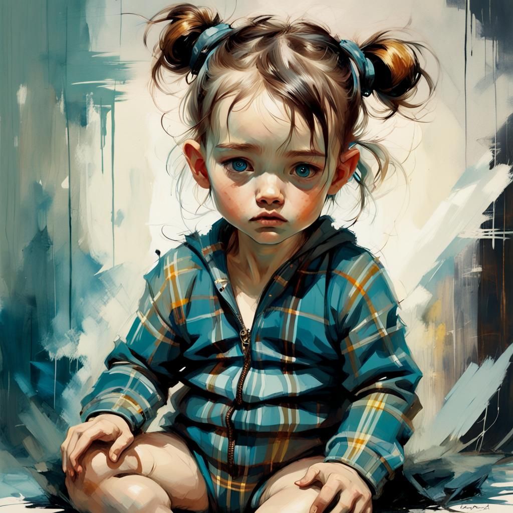 Adorable Plaid Onesie: Digital Airbrush Art