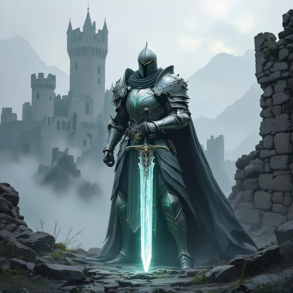 Ethereal Knight Guarding Crumbling Castle