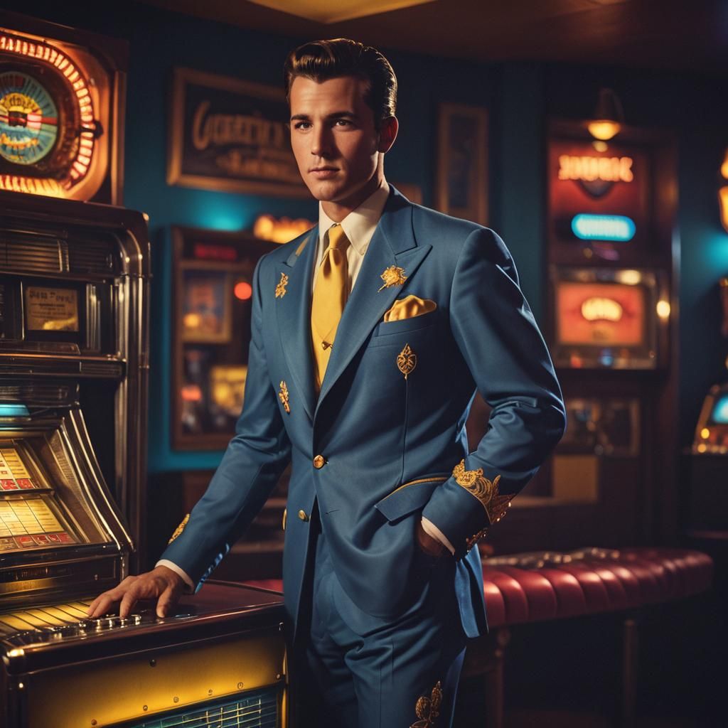 1950s Country Singer in Nightclub Film Still