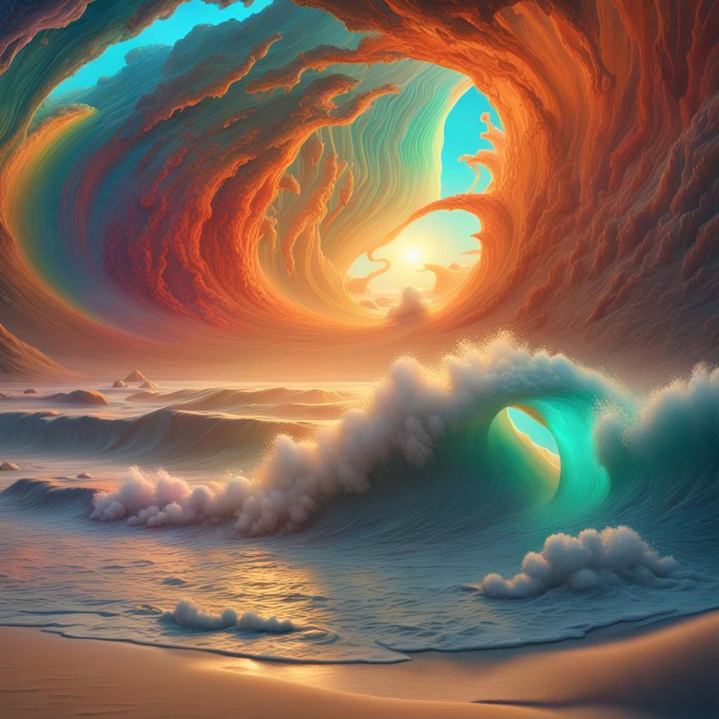 Rainbow Blizzard Tornado on Ocean Beach