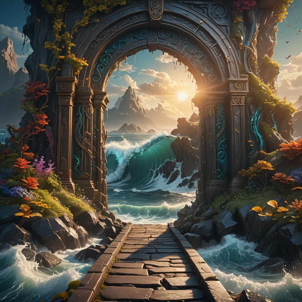 Mystical Portal Path in Fantasy Concept Art