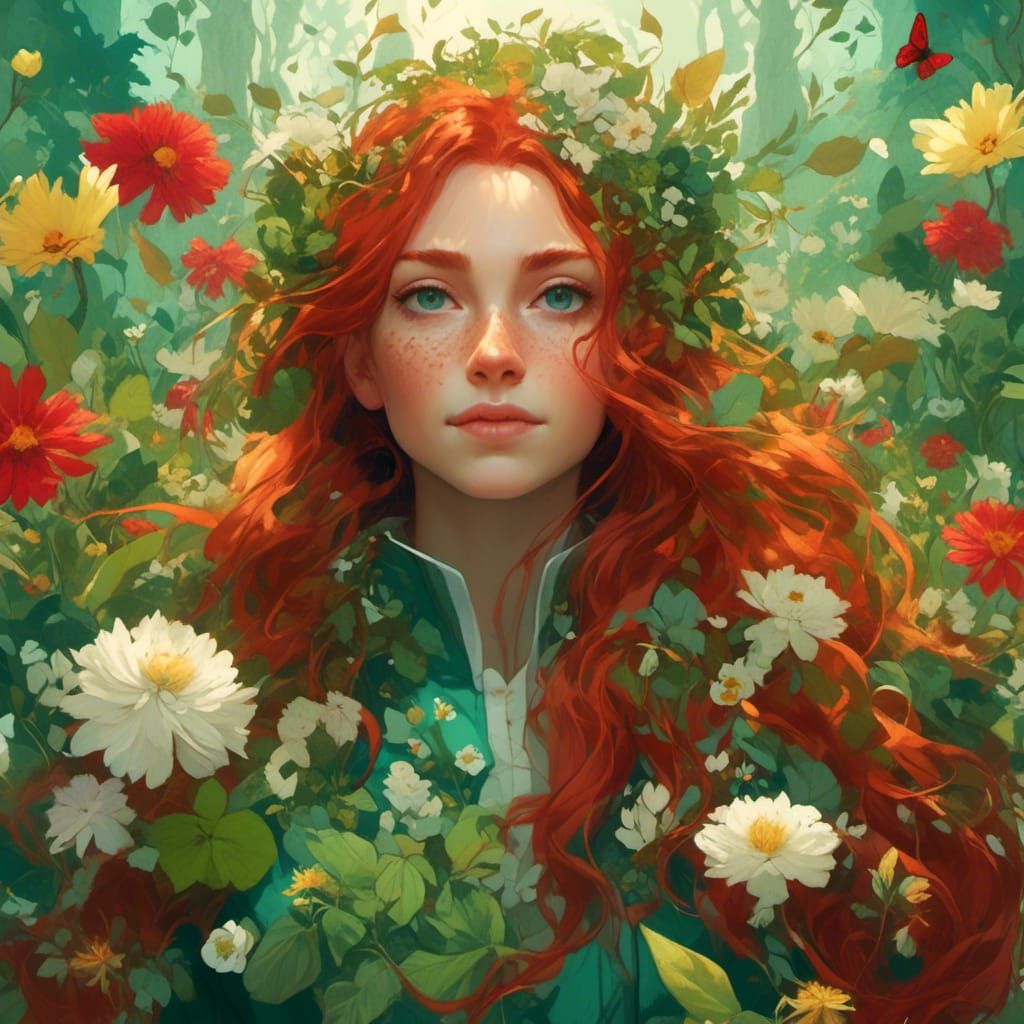 Beautiful Healer in Medical Core with Flowers