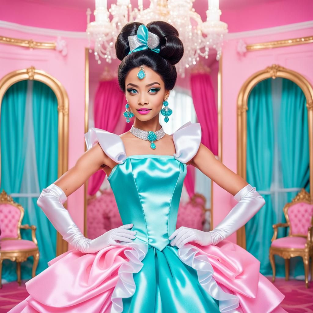 Glamorous Queen Transformation in Pink Palace Room