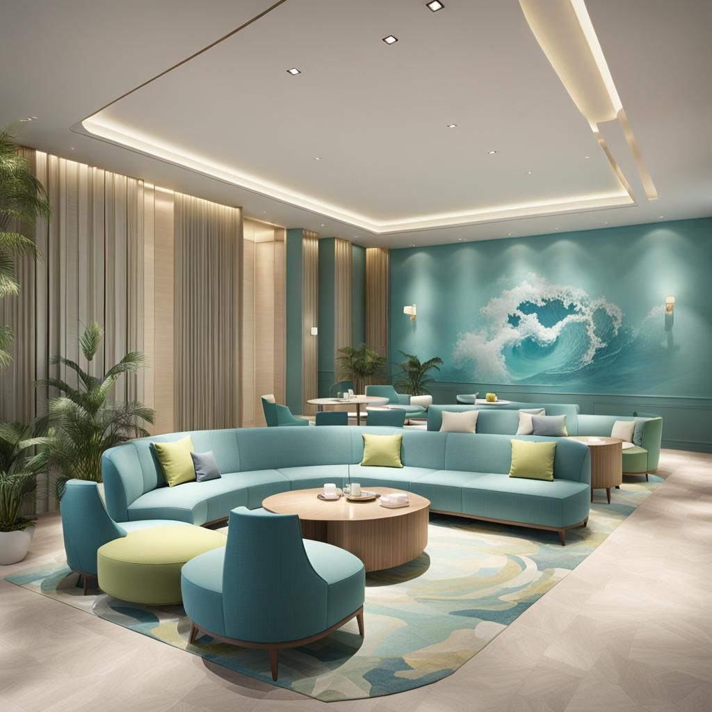 Tranquil Ocean-Inspired Hotel Waiting Area Design