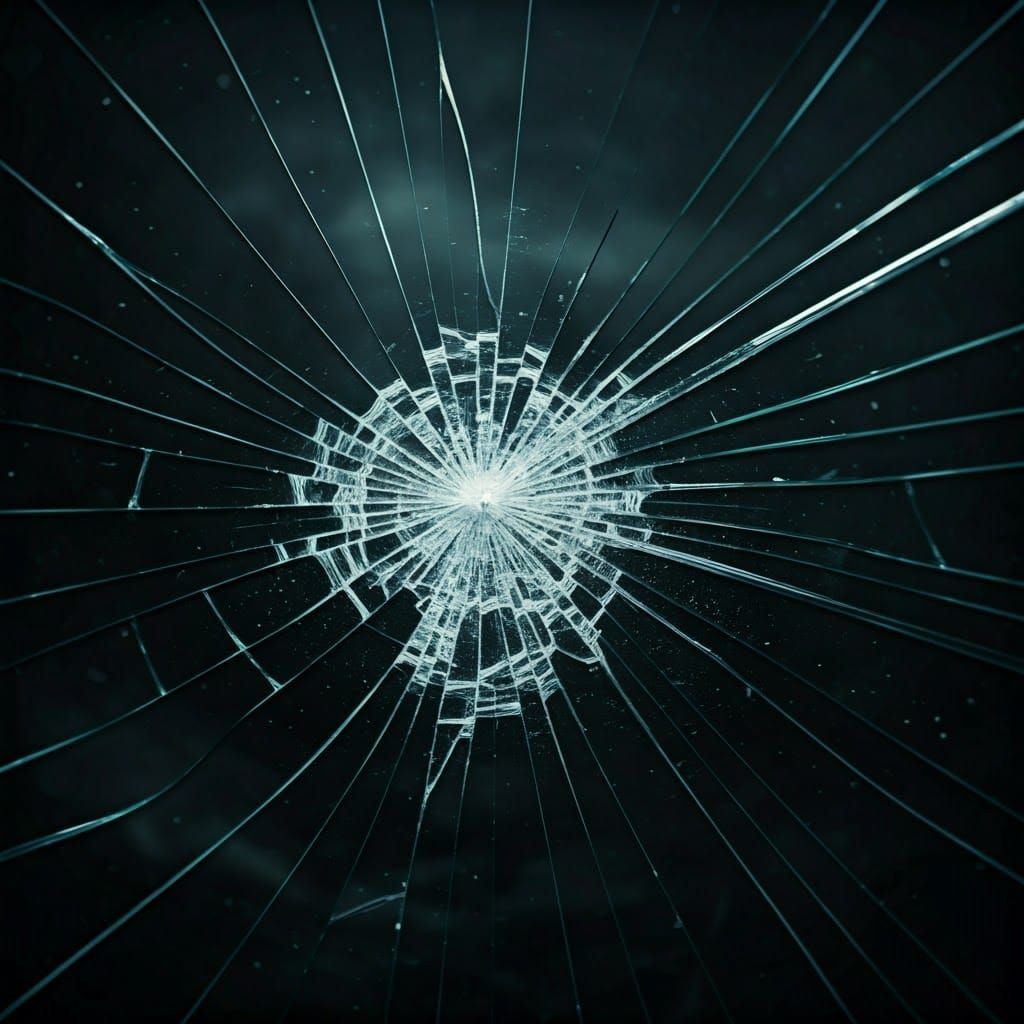 Hyperrealistic Broken Mirror with Distorted Reflections