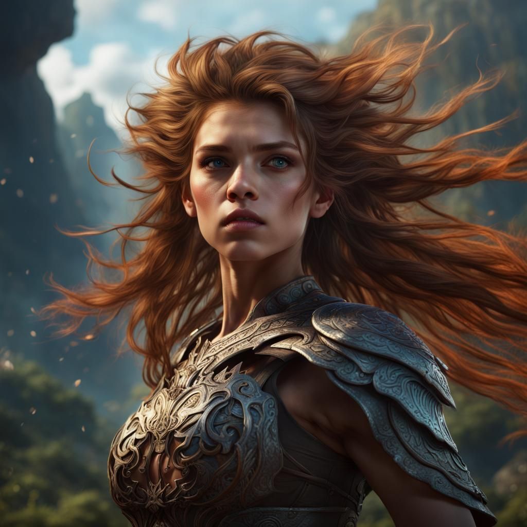 Fierce Girl Ready for Battle: Fantasy Concept Art