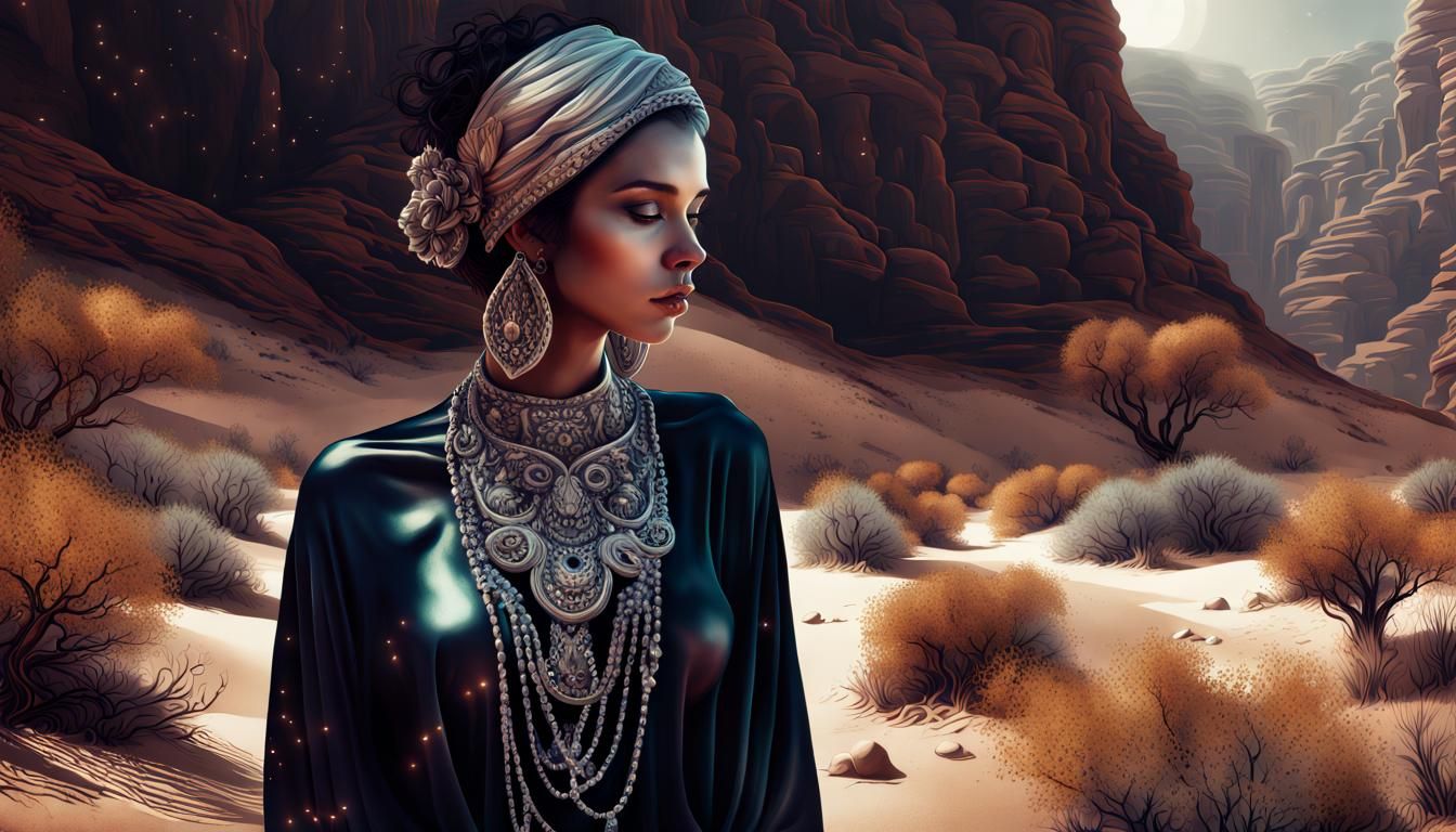 Dreamlike Desert Canyon in Fairycore Style