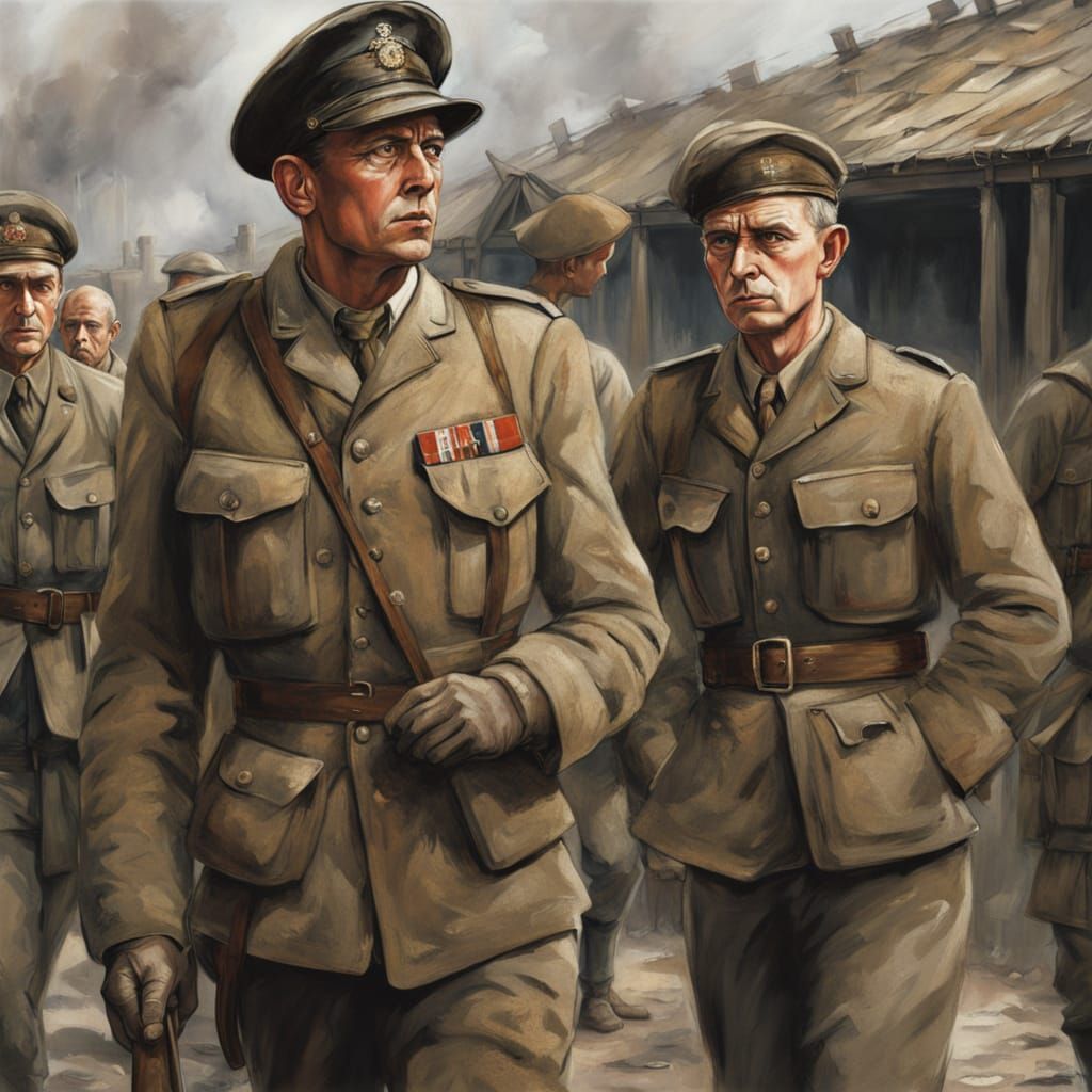 British Soldiers Liberating a Concentration Camp in Realisti...