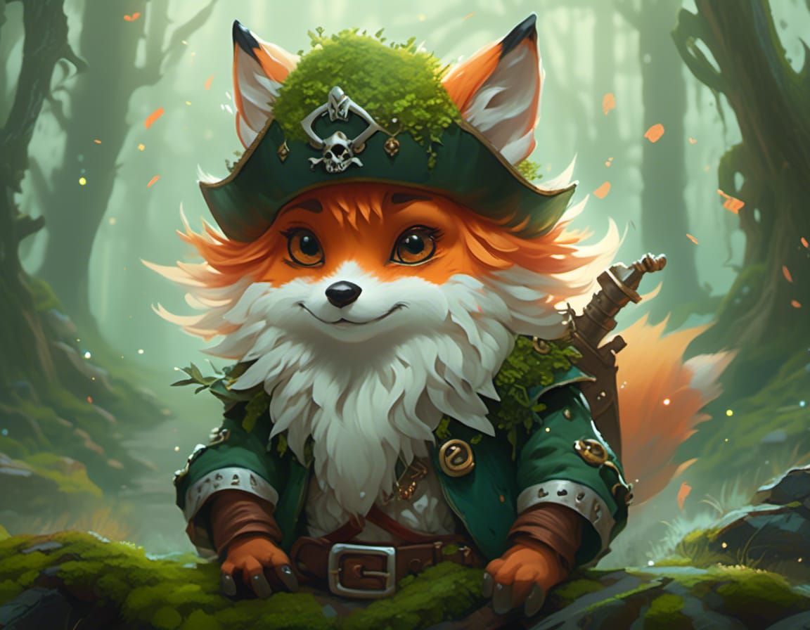 Cinematic Fantasy Gnome in Misty Forest Landscape