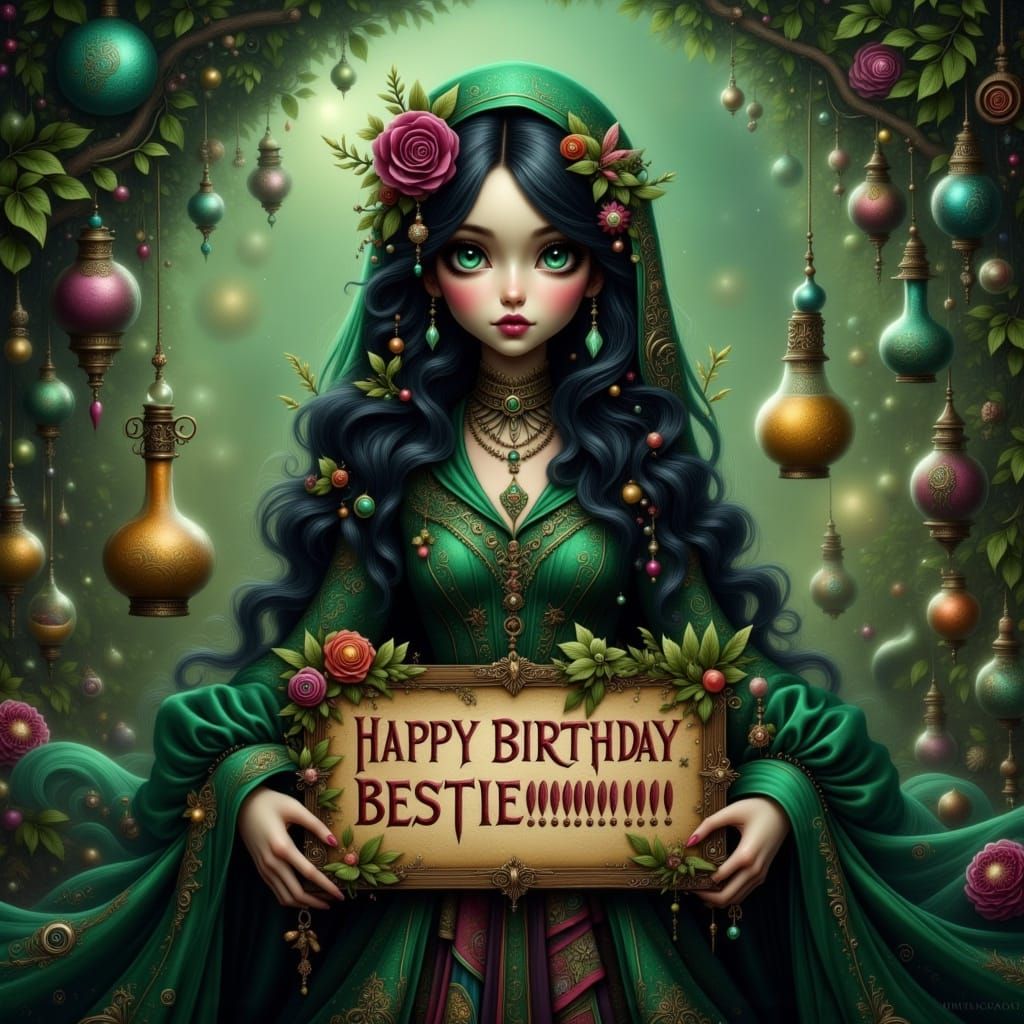 Enchanted Bohemian Witch in Mystical Surroundings