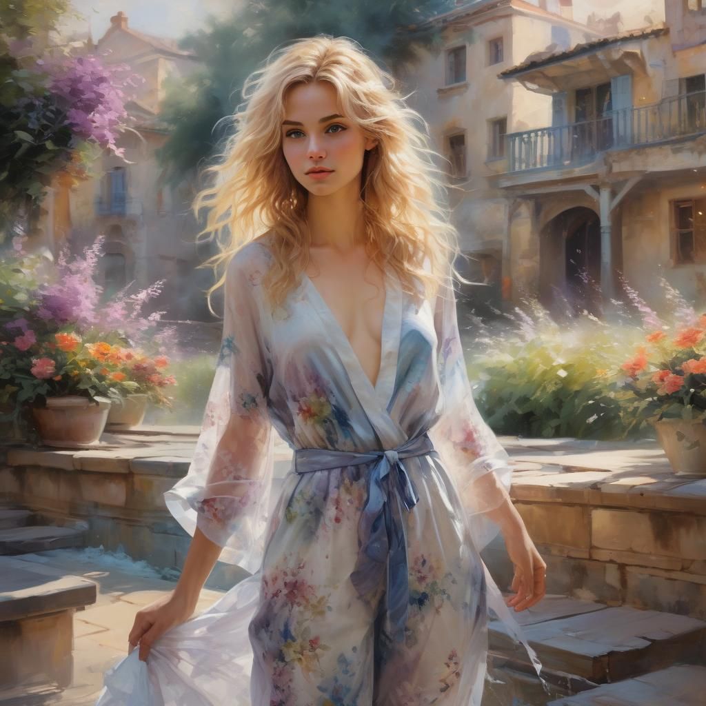 Surreal Goddess in Golden Hour Elegance