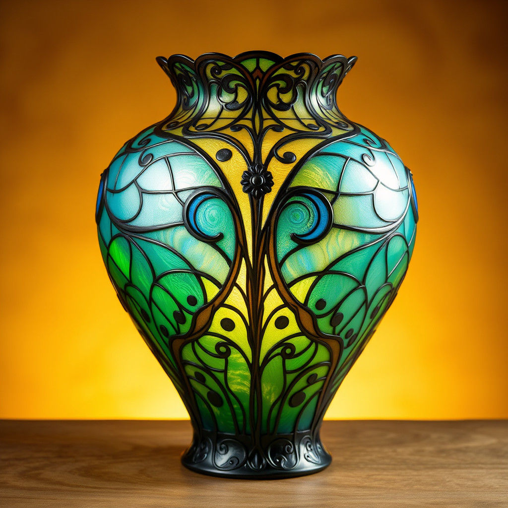 Ornate Vase in Art Nouveau Style