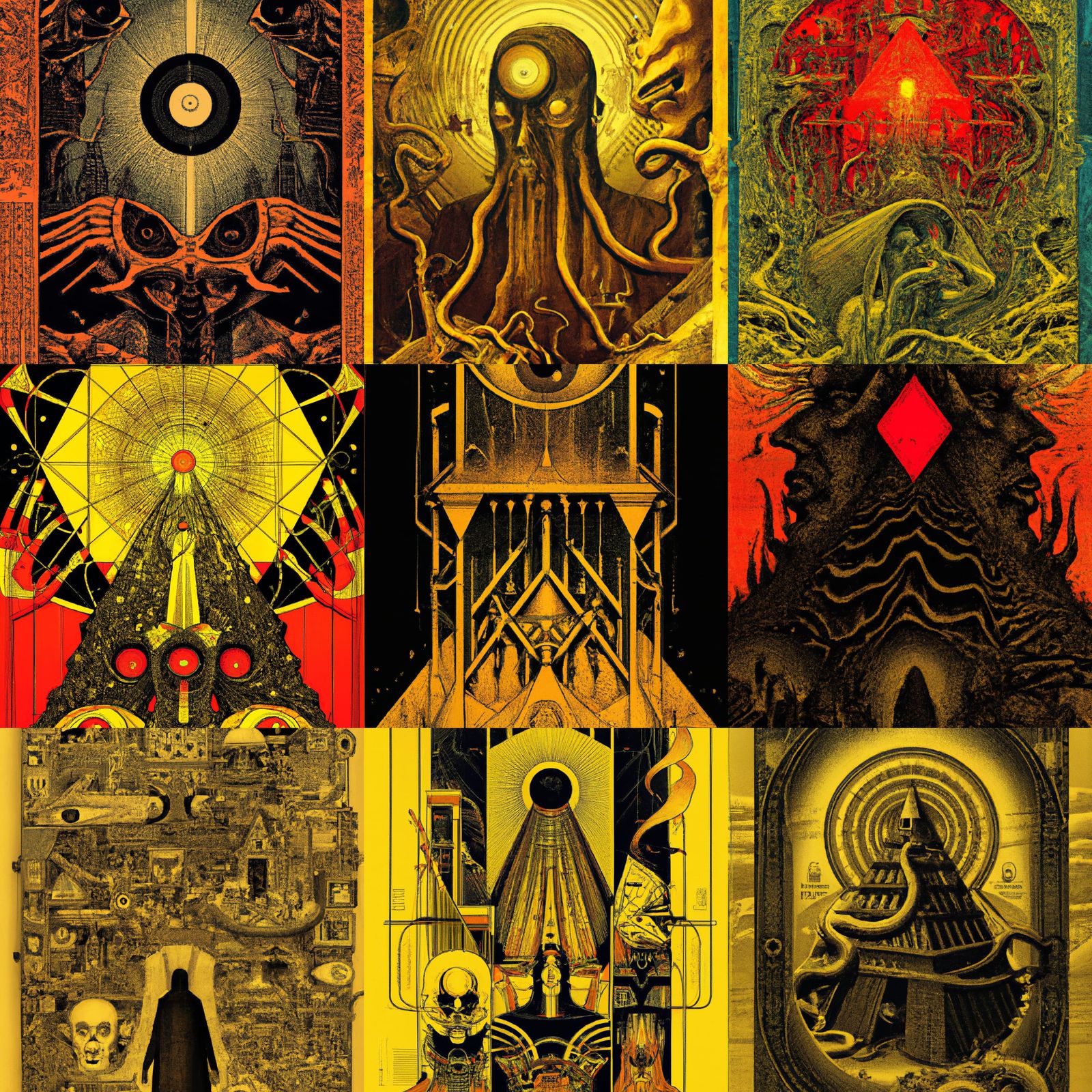 Lovecraftian Geometry Inspired by Beksiński and Kim Jung Gi