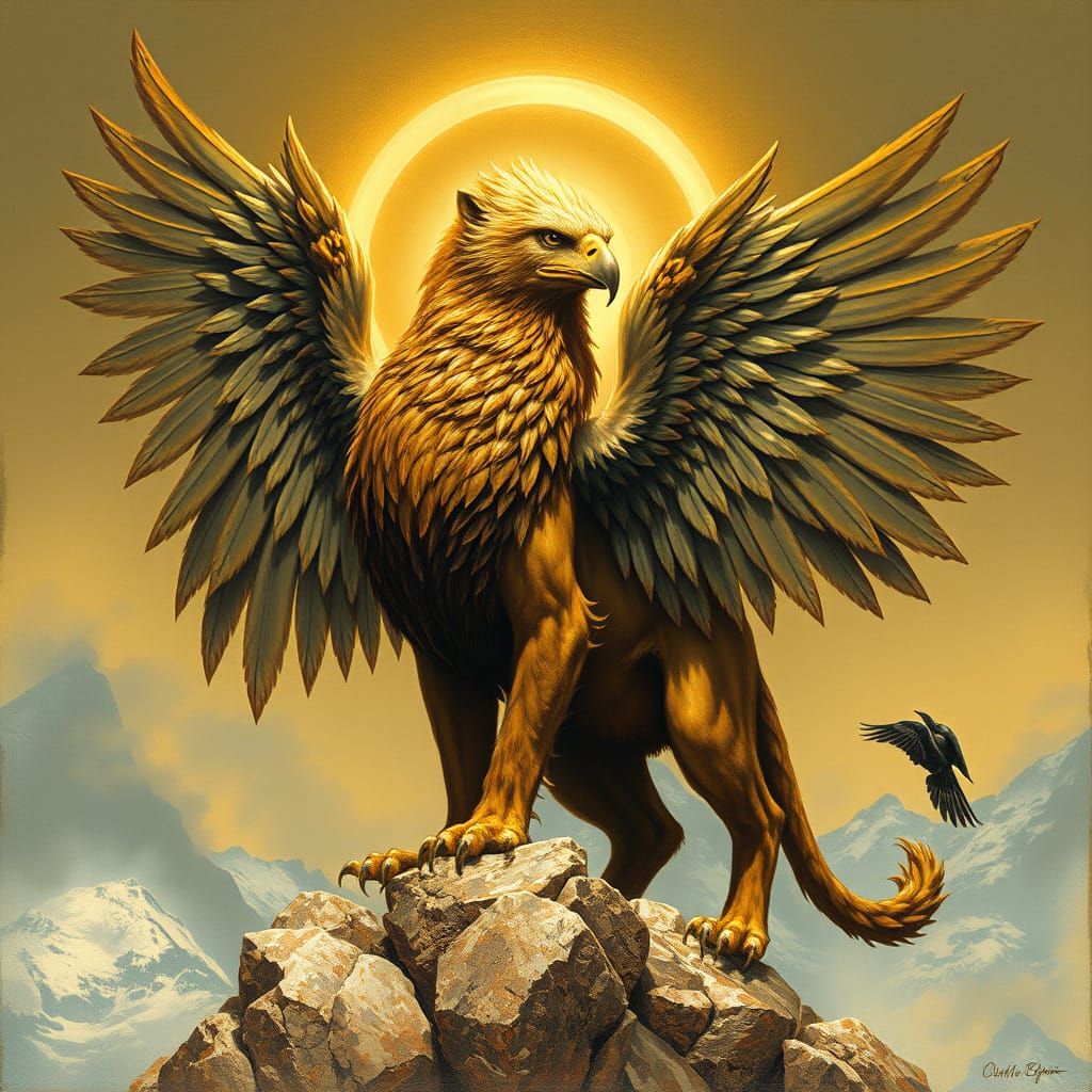 Majestic Griffin in Realistic Fantasy Art