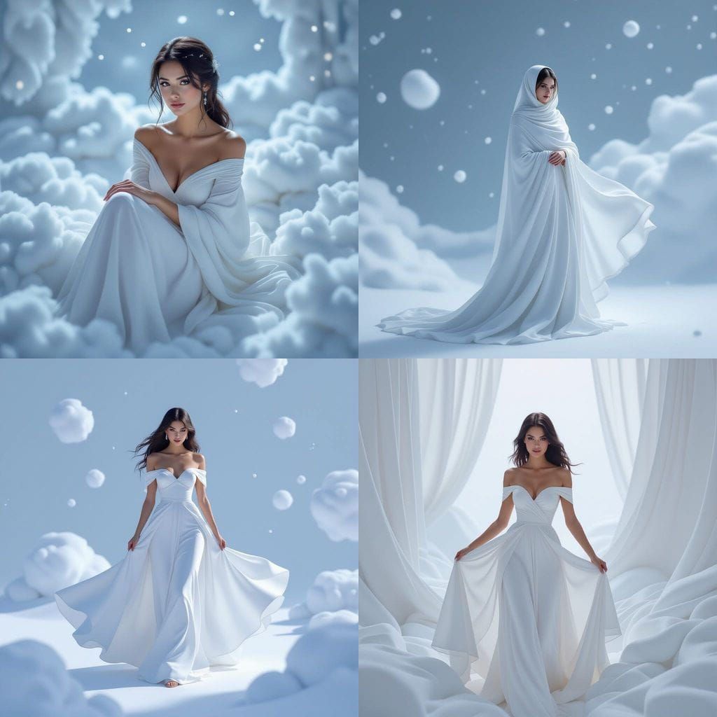 Ethereal White Landscape of Soft Textures