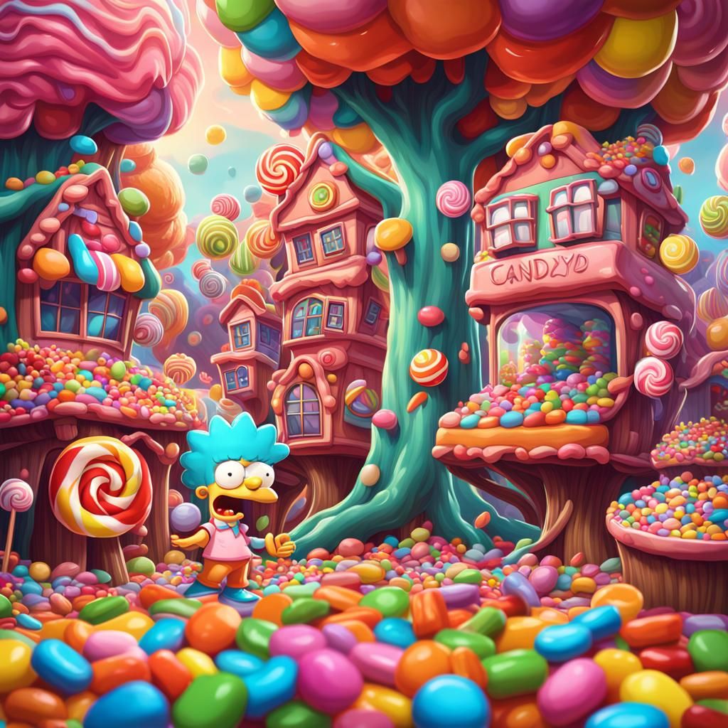 Candy Art Style Treehouse of Horror Illustration