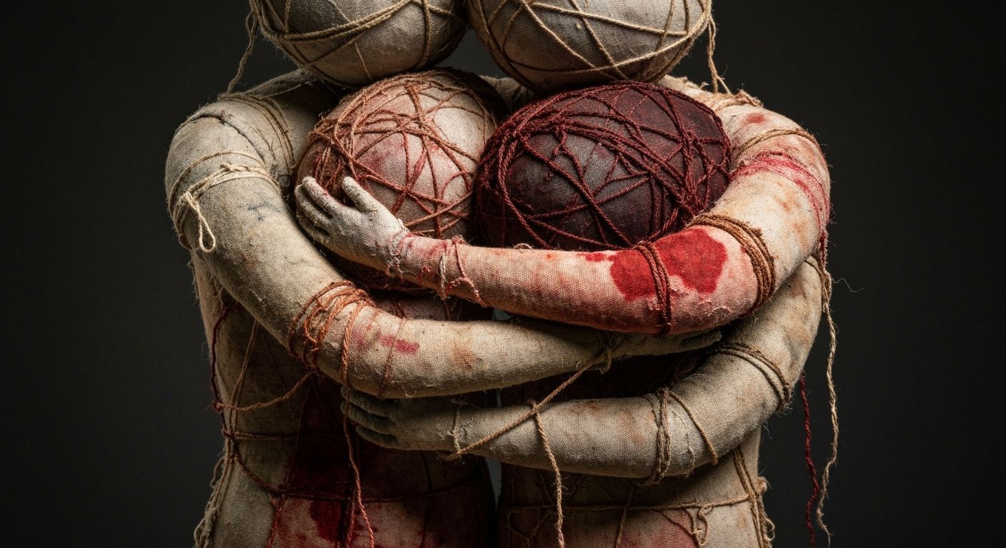 Art Brut Textile Dolls in Earth Tones