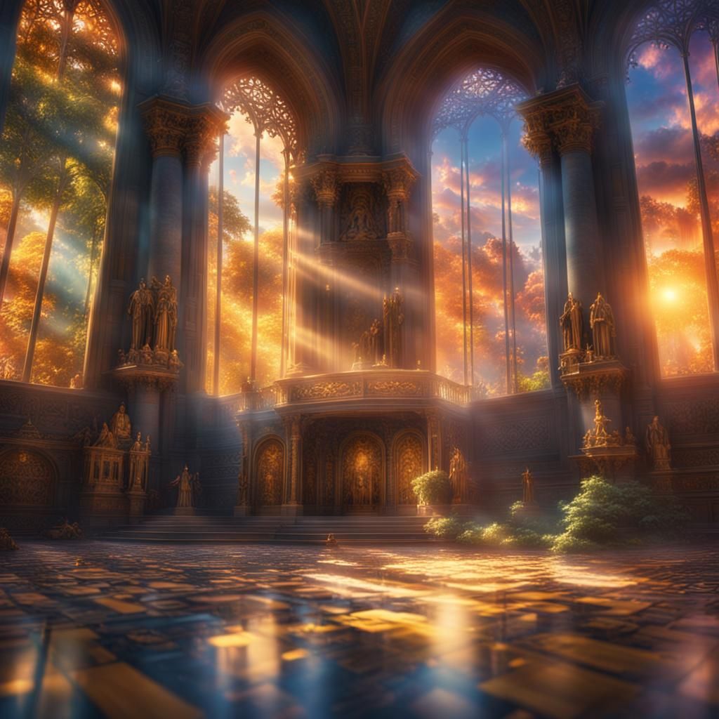 Epic Castle Hall in Divine Sunshine