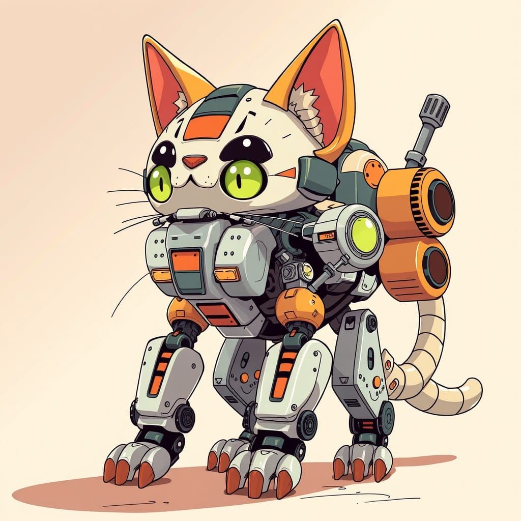 Cybernetic Feline Warrior Assembled