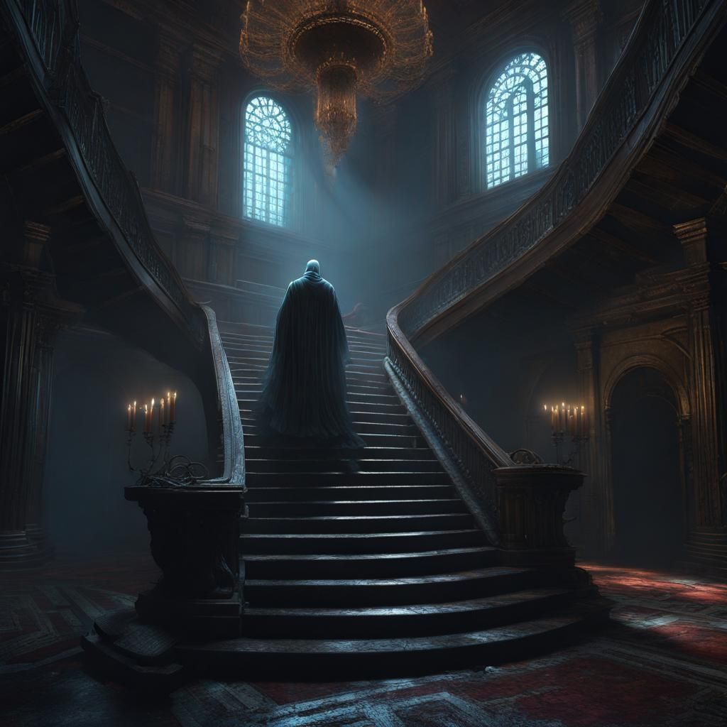 Ethereal Ghost in Abandoned Grand Hall