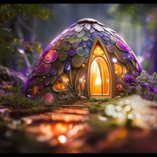 Enchanted Fairy Mushroom House in Fairytale Style