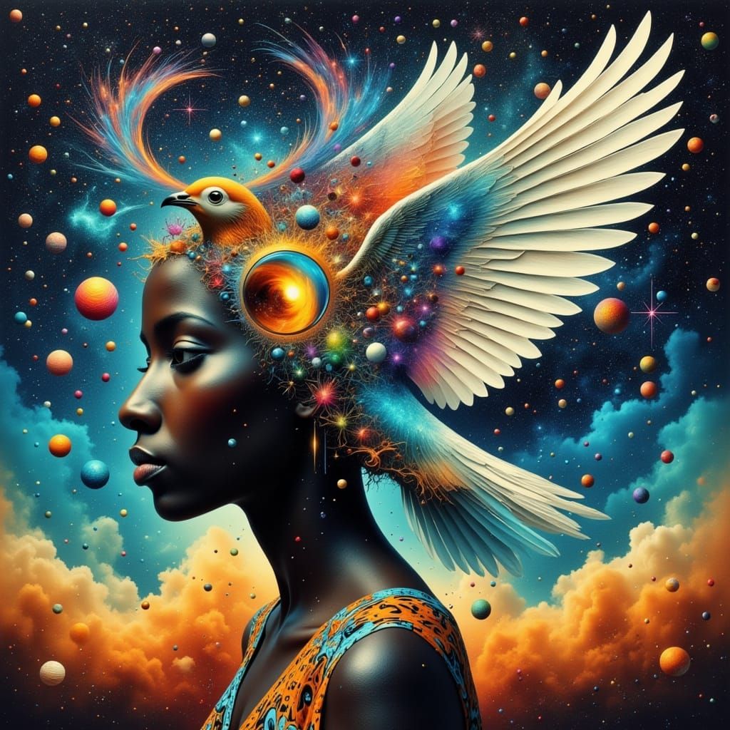 Ethereal Goddess in Cosmic Beauty