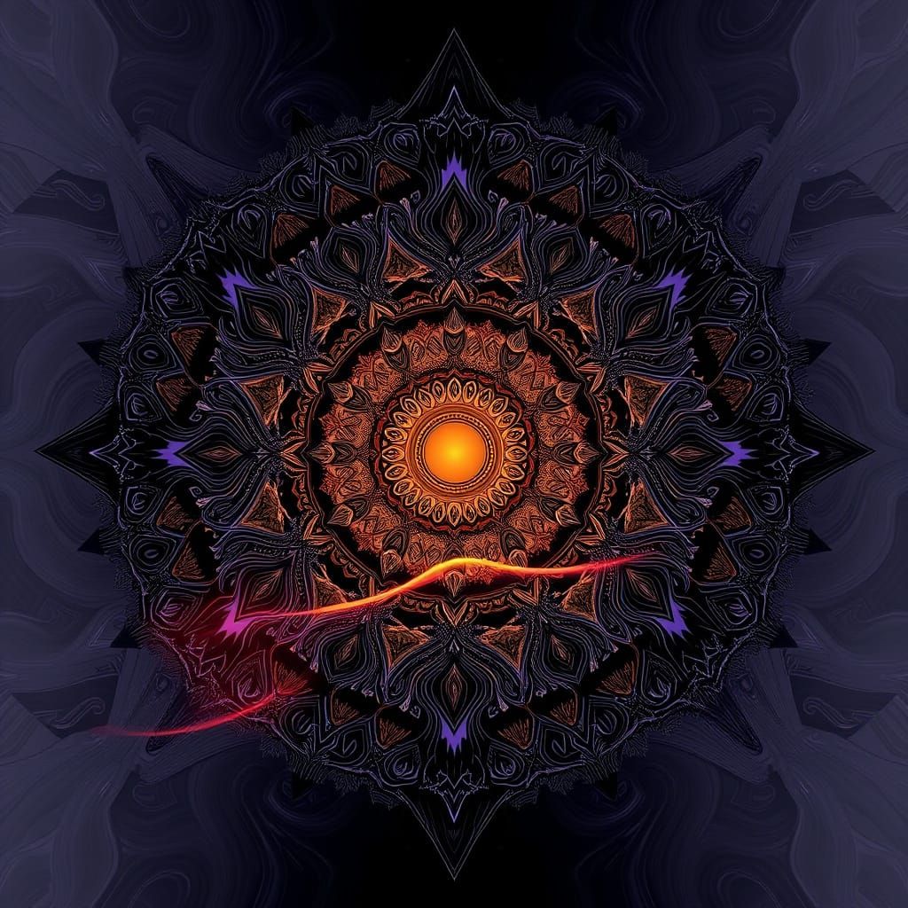 Surreal 4K Landscape in Abstract Fractal Style