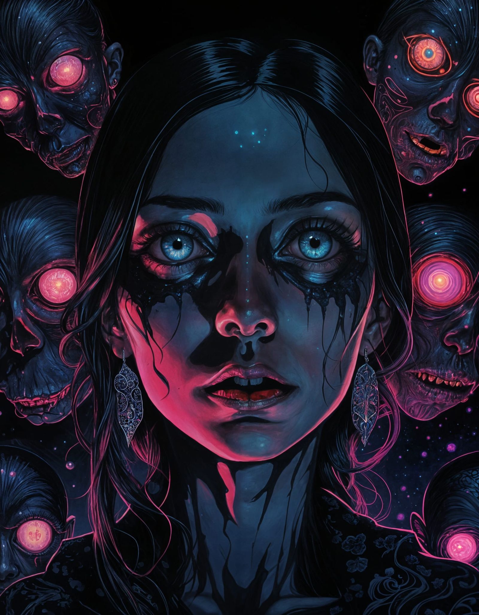 Black Light Horror Art Portrait