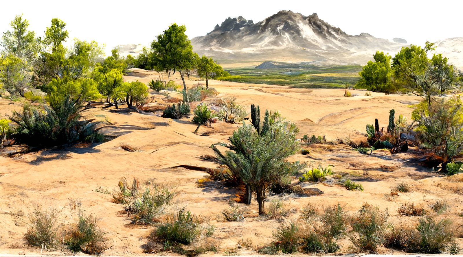 Majestic Desert Vista as Detailed Landscape Painting