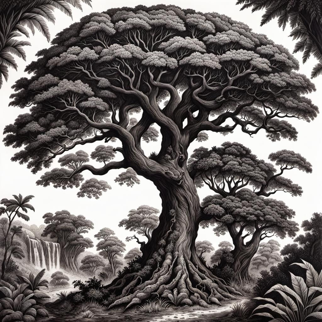 Black Ink: Jurassic Period Tree