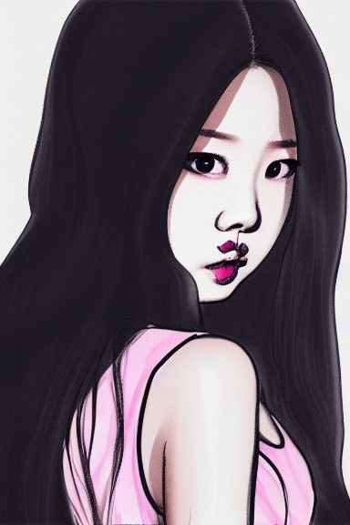 Jennie Kim Hyperdetailed Headshot in Artgerm, WLOP Style