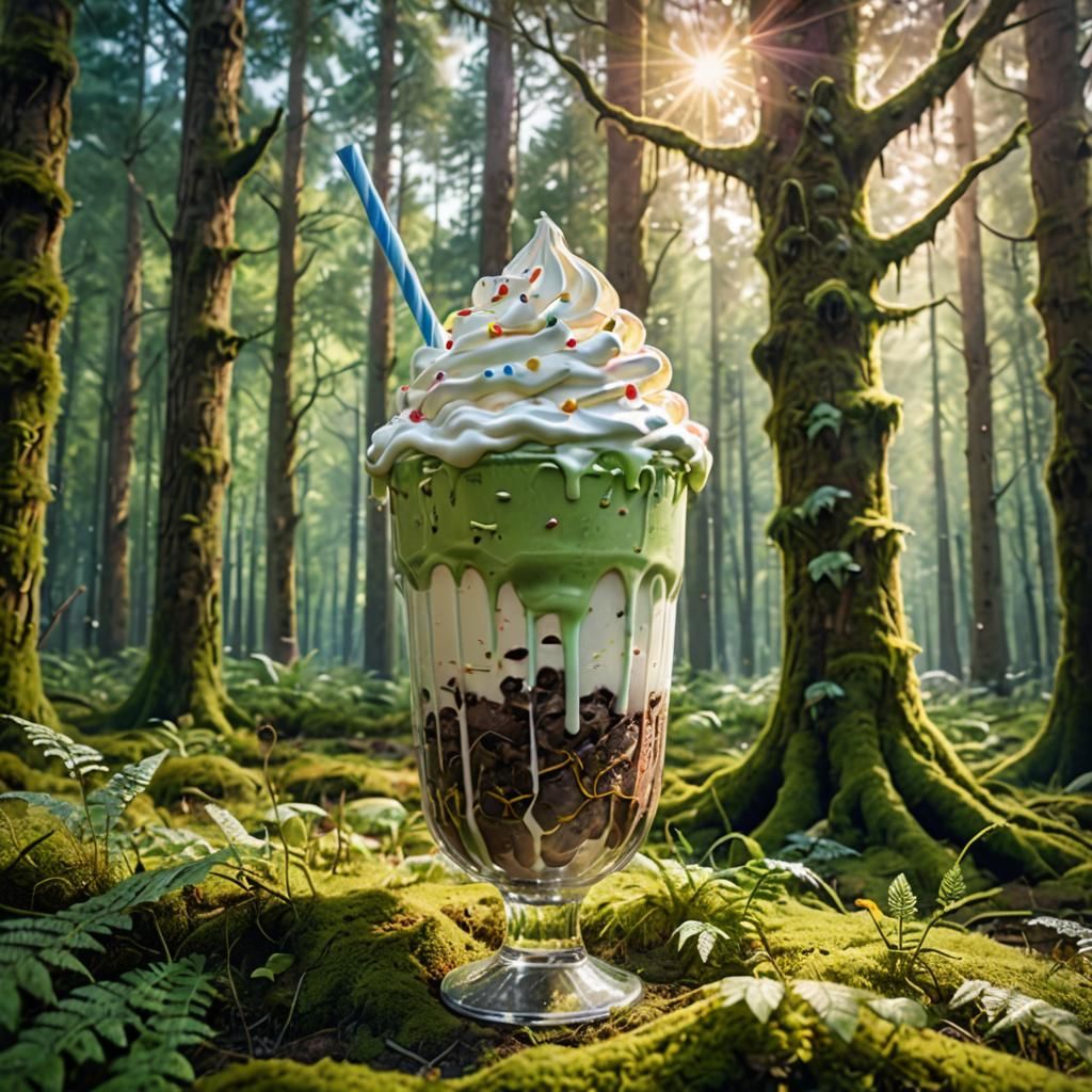Towering Milkshake Cup in Forest Glade