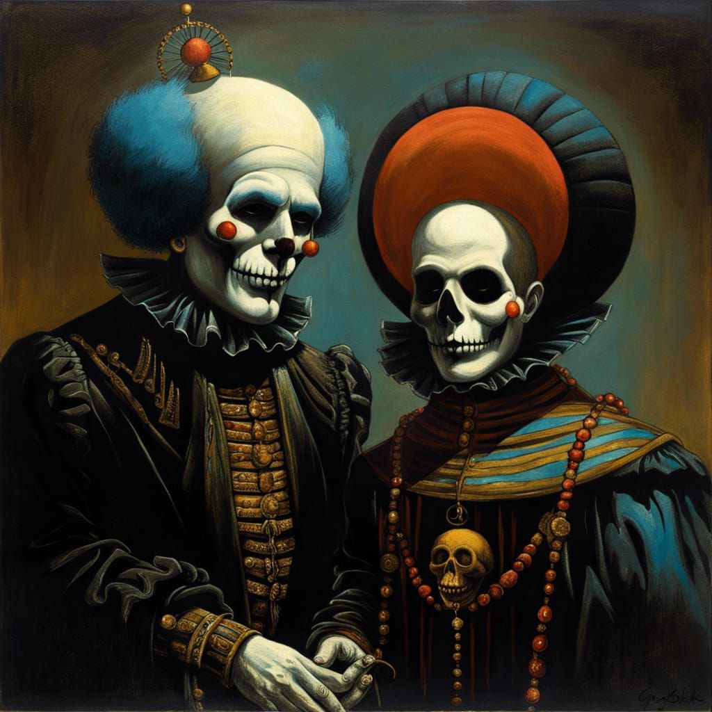 Sinister Jester in Dark Academia Style