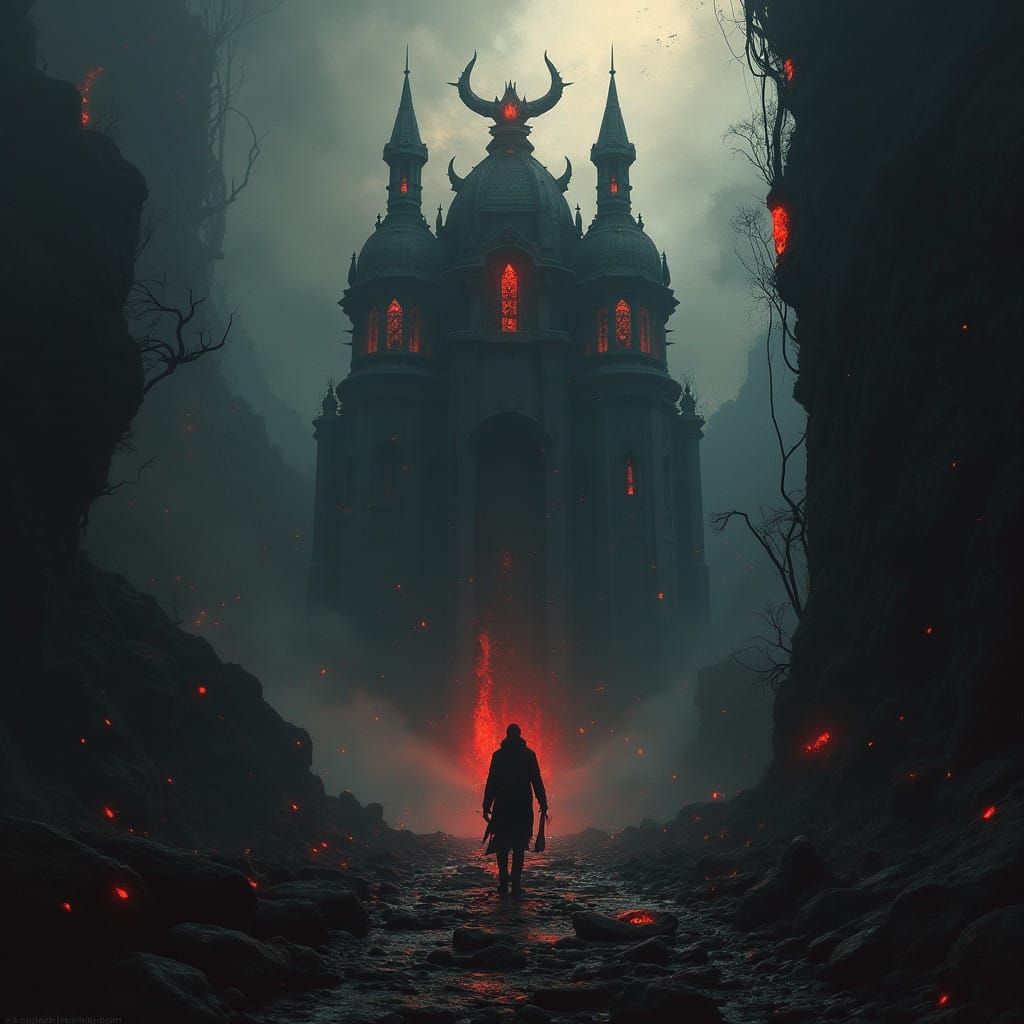 Grimdark Fantasy Scene in Dark Medieval Style