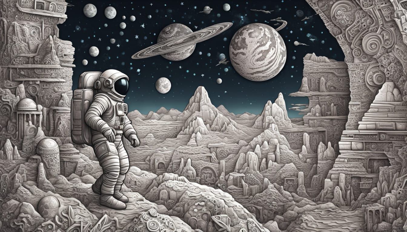 Astronaut Discovers Ancient Lunar Temple in Hypermaximalist....