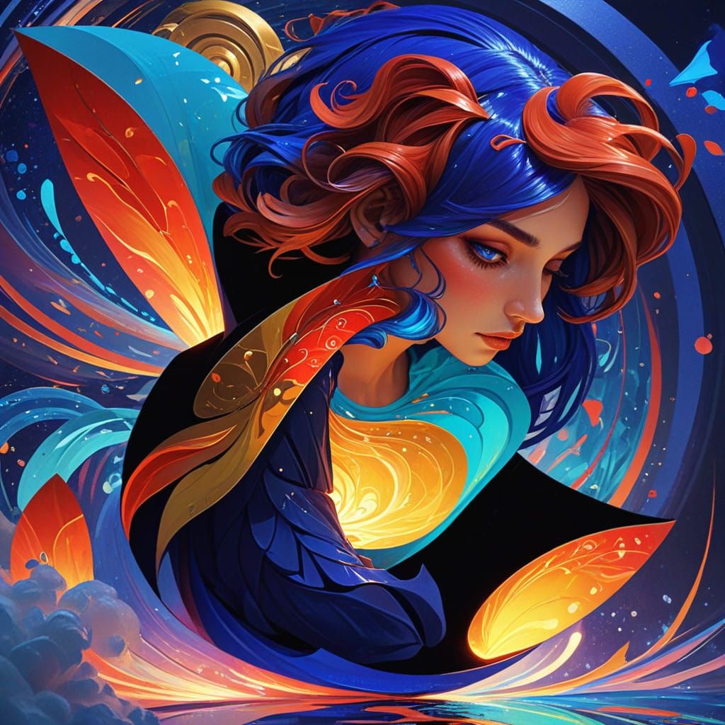 Vibrant Abstract Shapes in Triadic Color Scheme