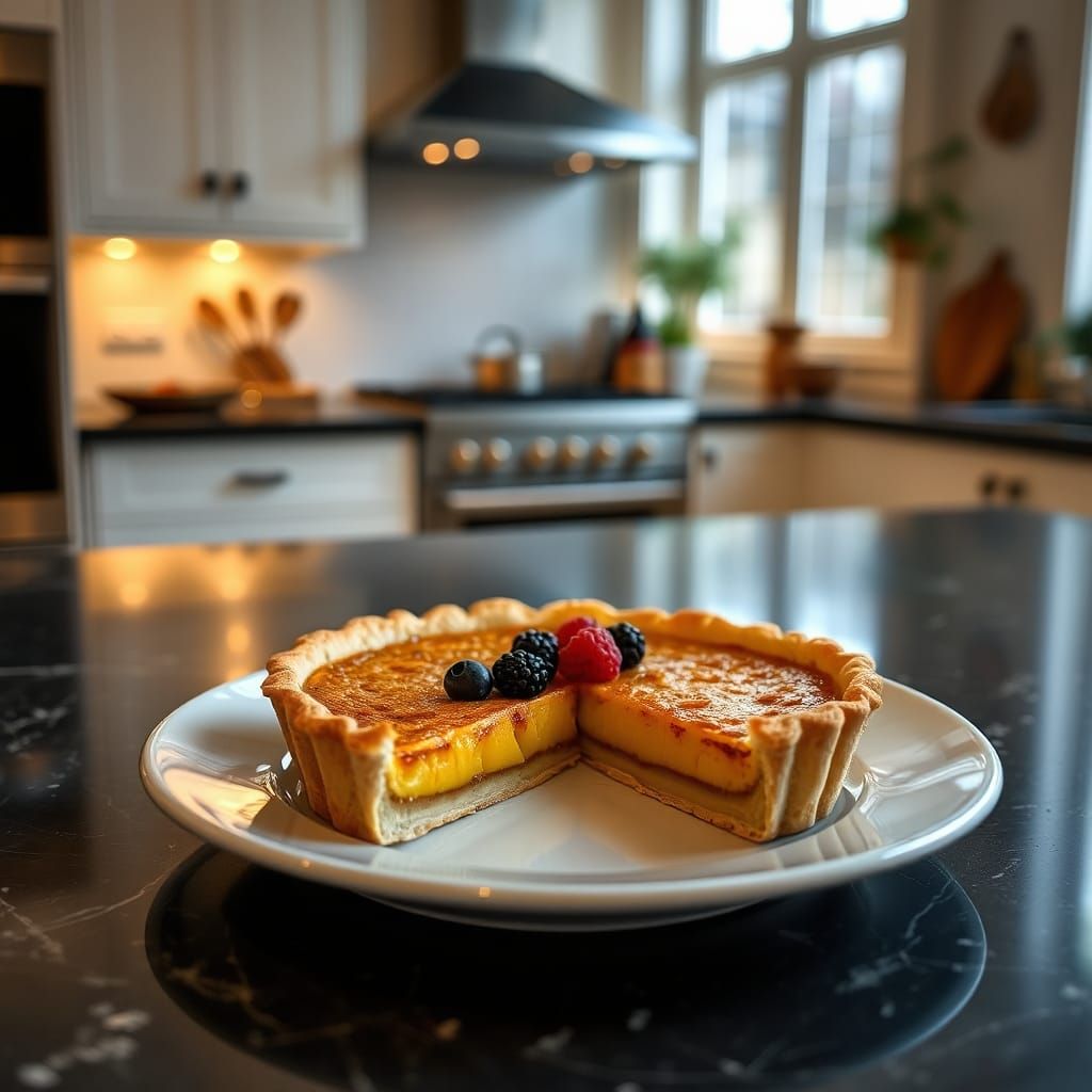 Tart in Modern Kitchen with Cozy Lighting