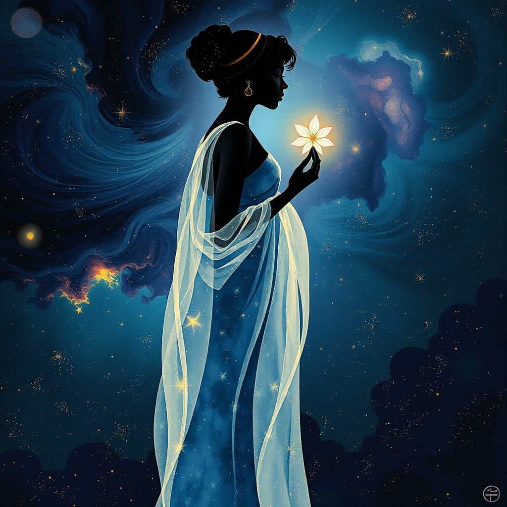 Ethereal Goddess in Celestial Garb