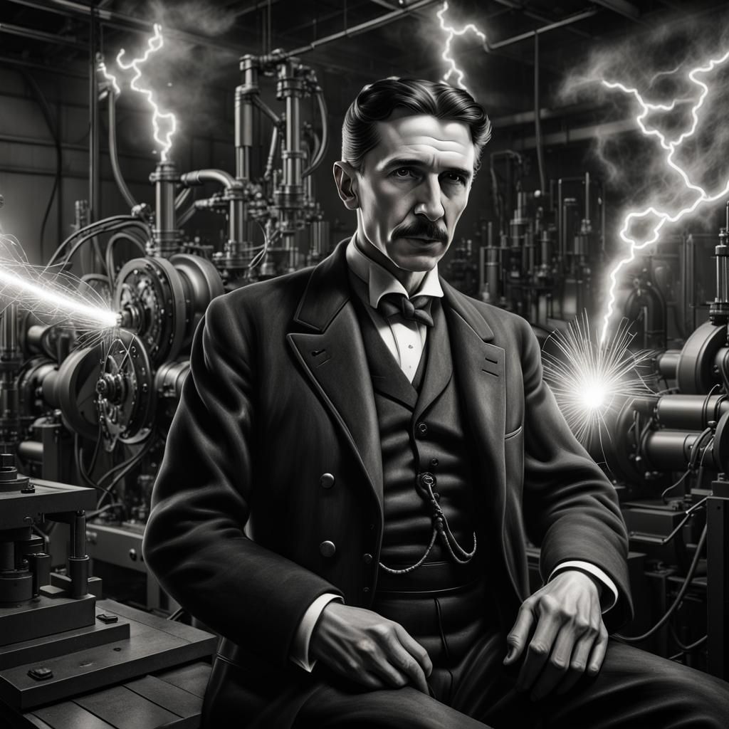 Nikola Tesla's High-Voltage Steampunk Workshop