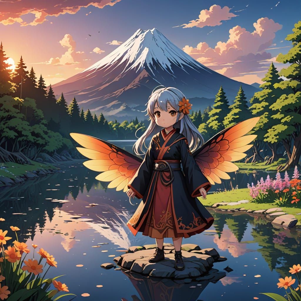 Whimsical Fairy Goddess Ascends Volcanic Throne