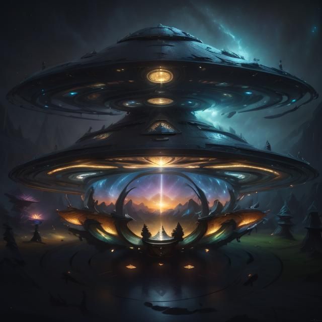 Enchanting Elven Village Under Starry Sky