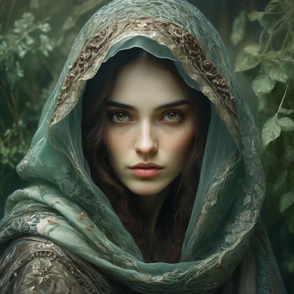 Mystical Beauty Portrait in Waterhouse Style