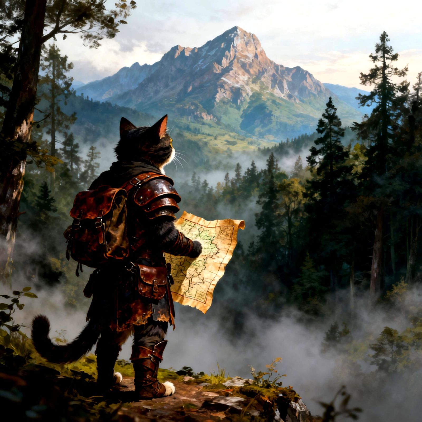 An anthropomorphic cat explorer (5 likes)