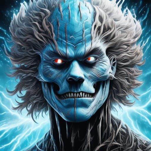 Ice Monster Plays Basketball: Vibrant Digital Concept Art